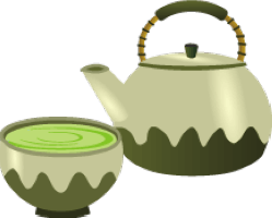 テアニンを含むお茶のイラスト